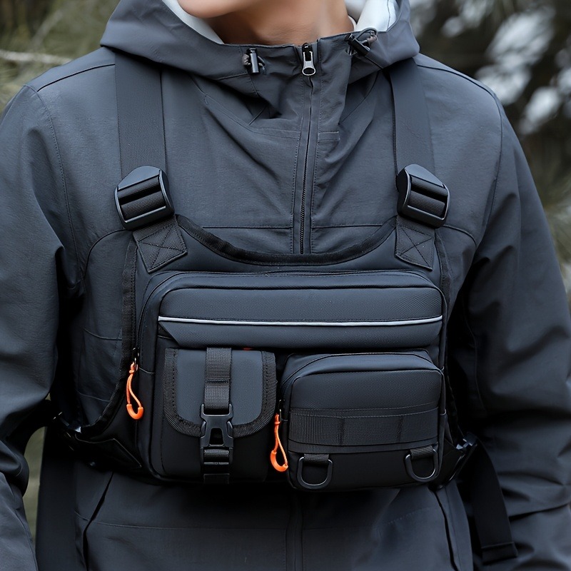 Outdoor Camping Vest - Erkek Taktik Göğüs Çantası, Koşu ve