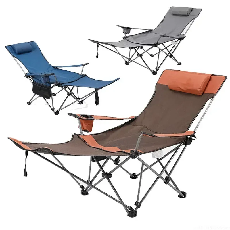 Outdoor Camping Recliner - 2in1 Açık Katlanır Sandalye Taşınabilir Ayarlanabilir