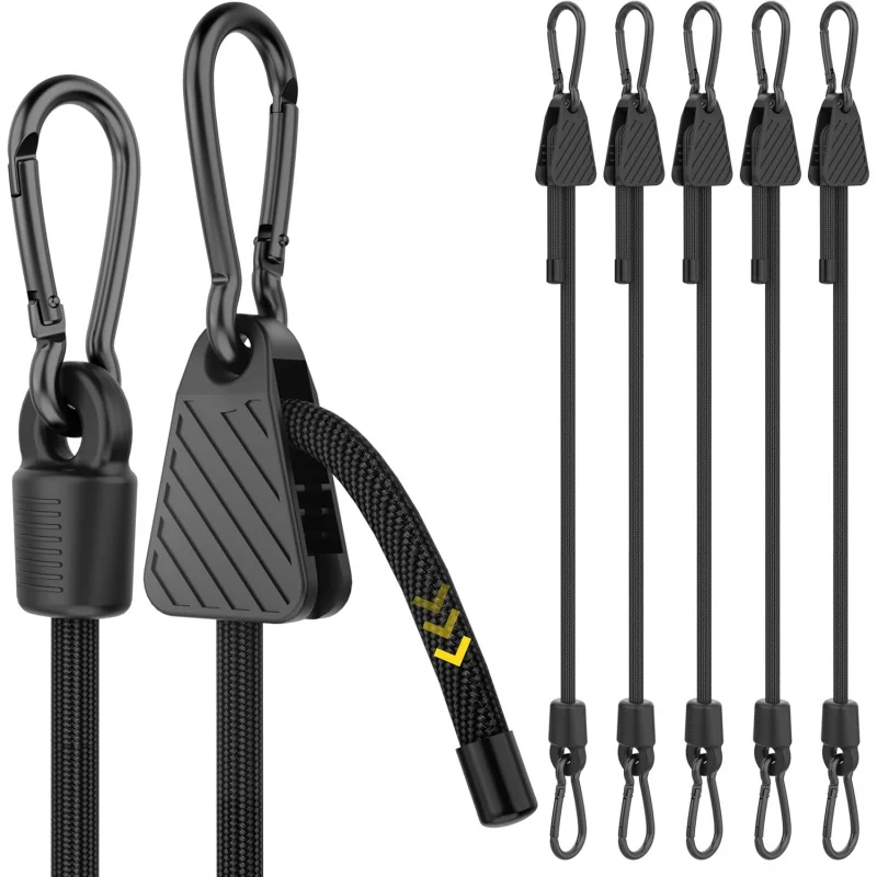 Outdoor Camping Extension Cord - 1-6 adet ayarlanabilir Bungee kablosu kancalı