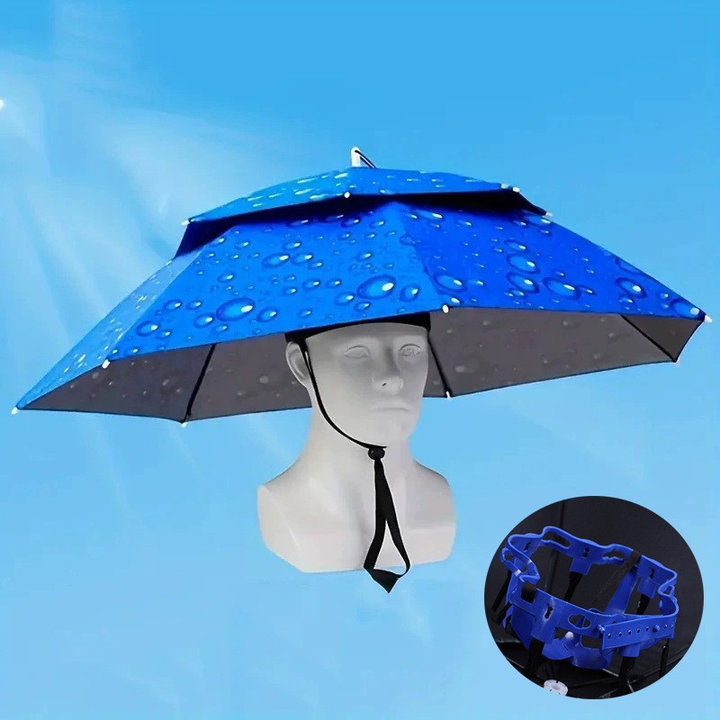 Outdoor Camping Hat - Çift Katmanlı Ayarlanabilir Balıkçılık Şemsiye Şapkası