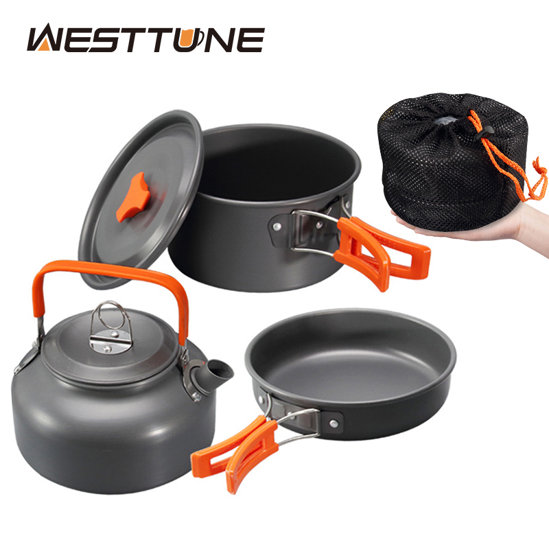 Outdoor Camping Uk - WESTTUNE Kamp Tencere Seti Alüminyum Açık
