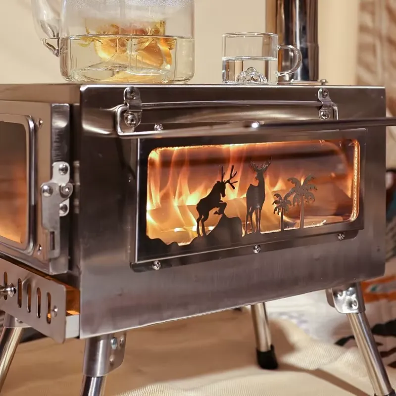 Outdoor Camping Wood Burning Stove - Taşınabilir Sıcak Çadır Sobası Paslanmaz Çelik