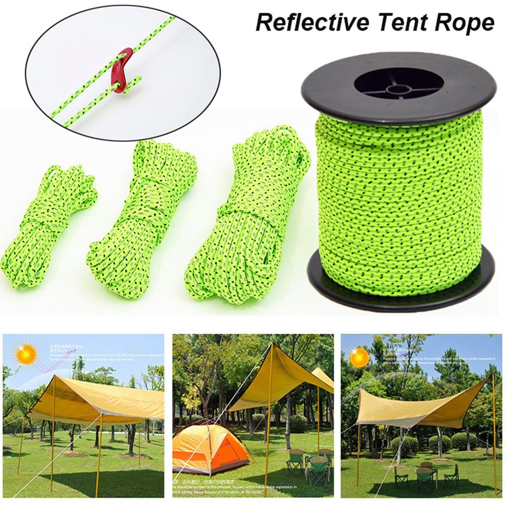 Outdoor Camping Extension Cord - 5/10/20/100M yansıtıcı çadır halat naylon hattı