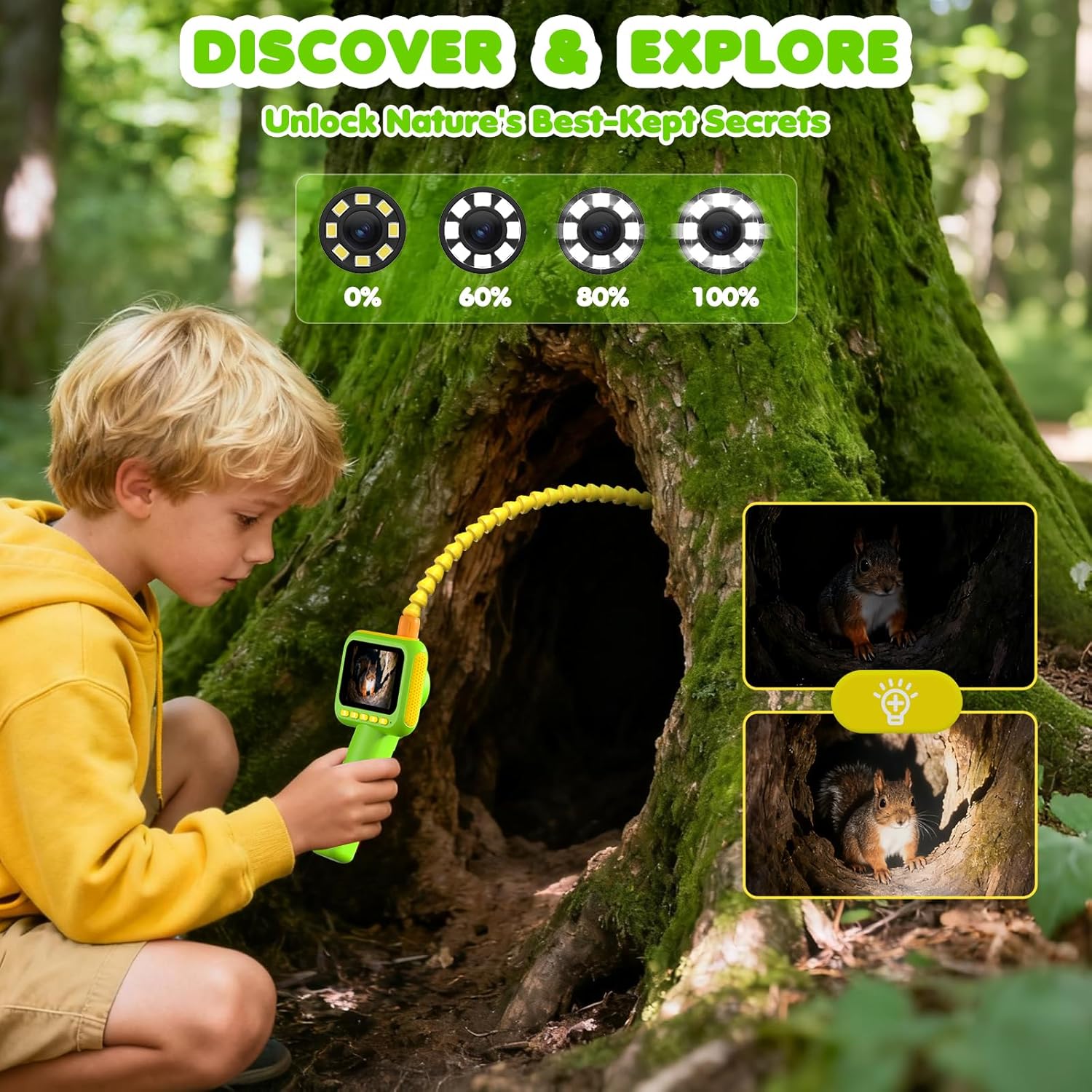 Outdoor Camping Toys - Çocuklar için Endoskop, Işıklı Borescope Yılan