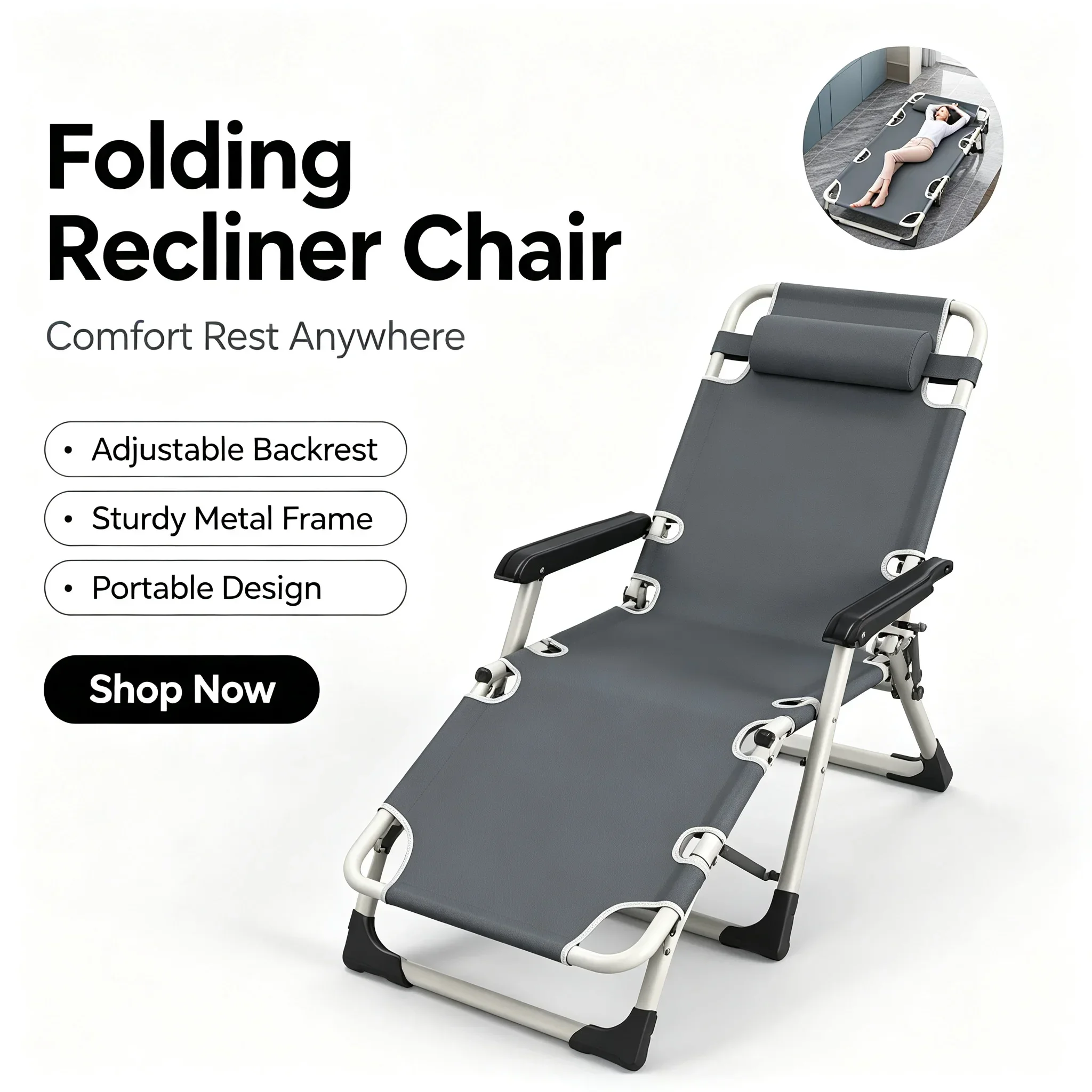 Ofis Öğle Yemeği Uyku Katlanır - Outdoor Camping Recliner incelemesi ve fiyatı