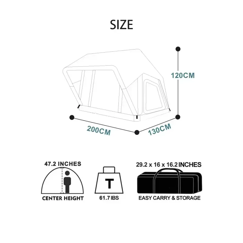 Açık Hava Şişme Çatı Çadırı, K - Outdoor Camping Inflatable Tent incelemesi ve fiyatı