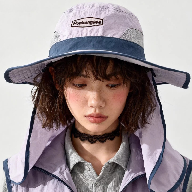 Moda Kontrast Dikiş Örgü Çabuk - Camping Outdoor Quick Drying Sun Neck Protection Cap Hat incelemesi ve fiyatı