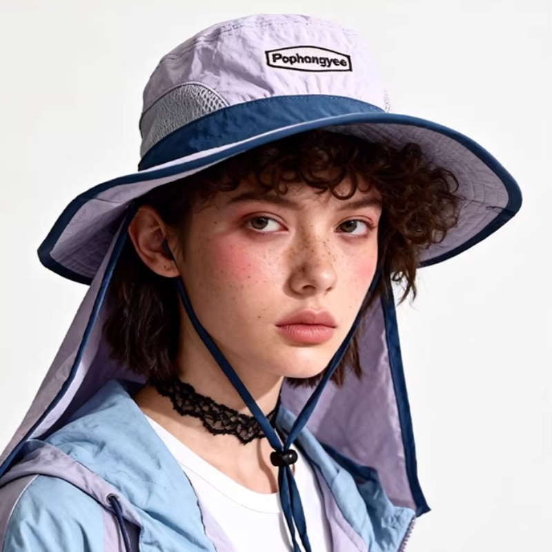 Moda Kontrast Dikiş Örgü Çabuk - Camping Outdoor Quick Drying Sun Neck Protection Cap Hat incelemesi ve fiyatı