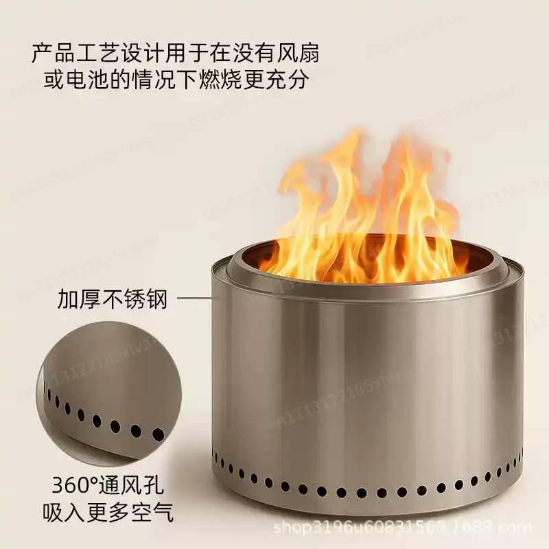 Büyük Paslanmaz Çelik Dumansız - Outdoor Camping Wood Burning Stove incelemesi ve fiyatı