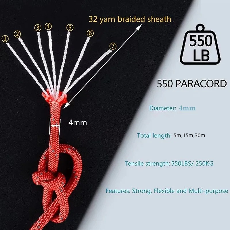 Yansıtıcı Paracord 550 Askeri  - Outdoor Camping Extension Cord incelemesi ve fiyatı