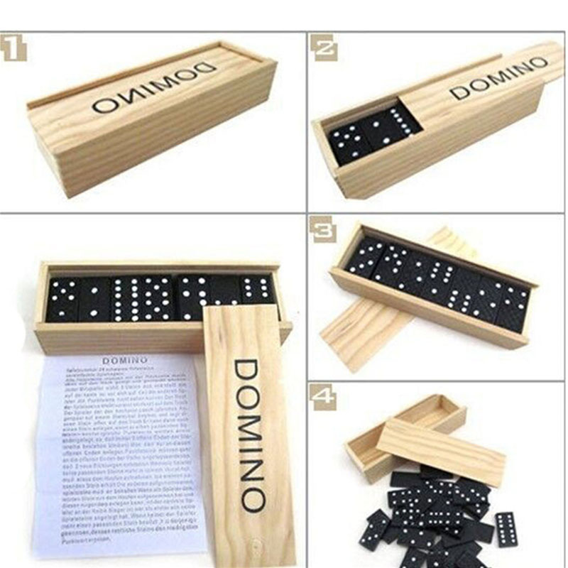 28 adet/takım ahşap Domino mas - Outdoor Camping Games For Kids incelemesi ve fiyatı