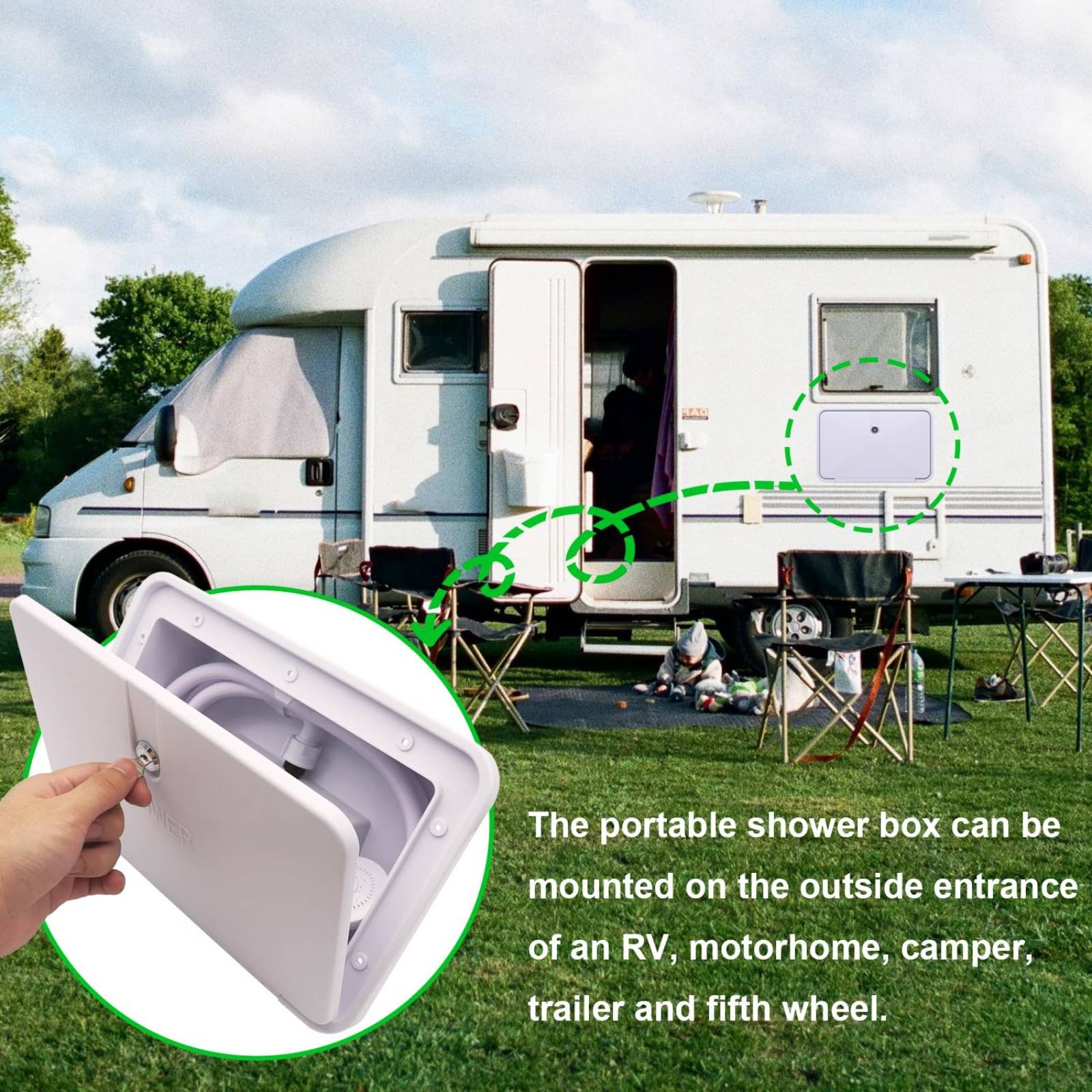 RV Dış Mekan Duş Kutusu Kompak - Outdoor Camping Box incelemesi ve fiyatı